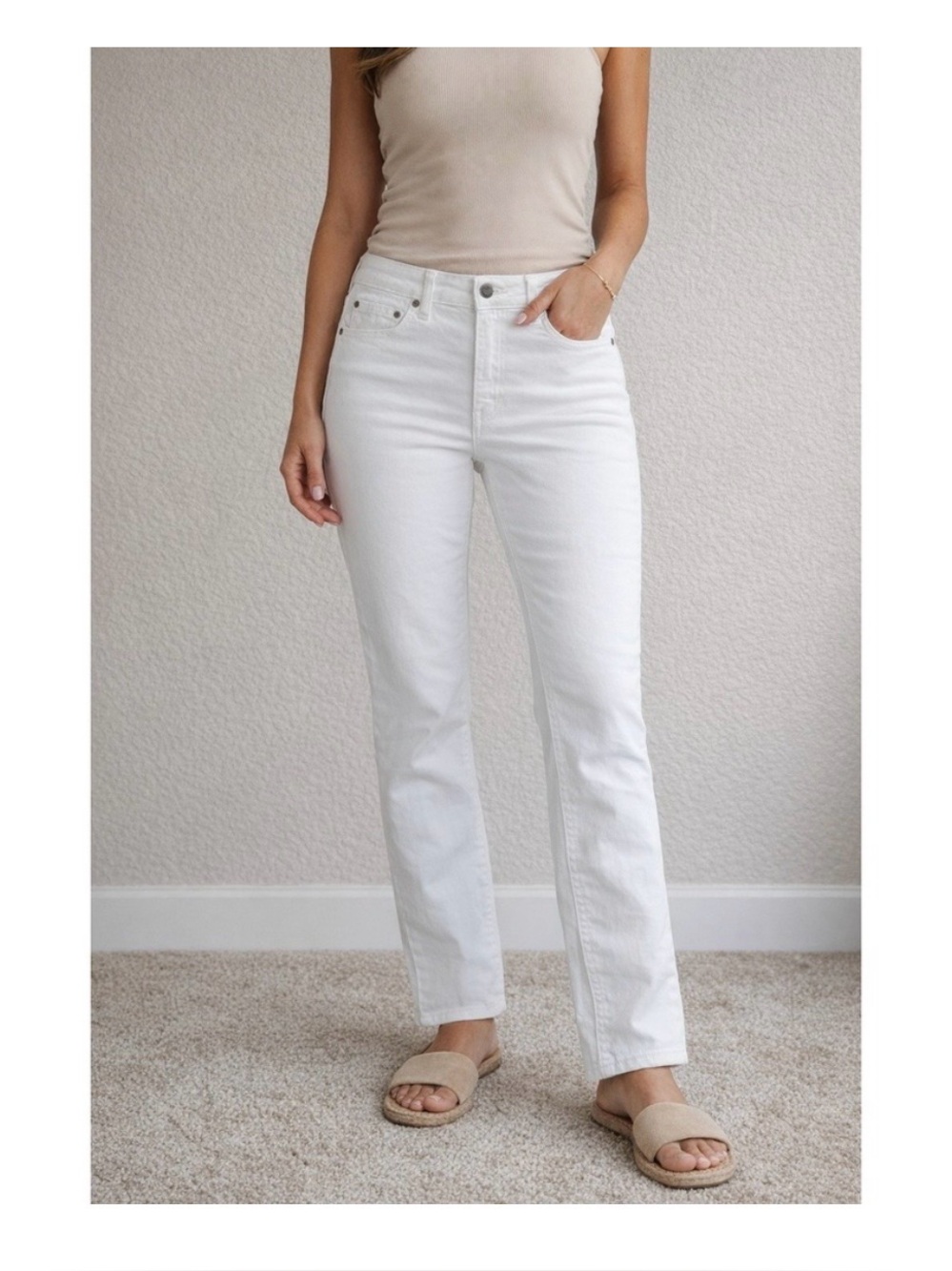 Frye White High Rise Straight Leg Ankle  Denim Jeans‎ Size 12/31.